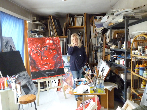 The painter Maria Stamati in her studio